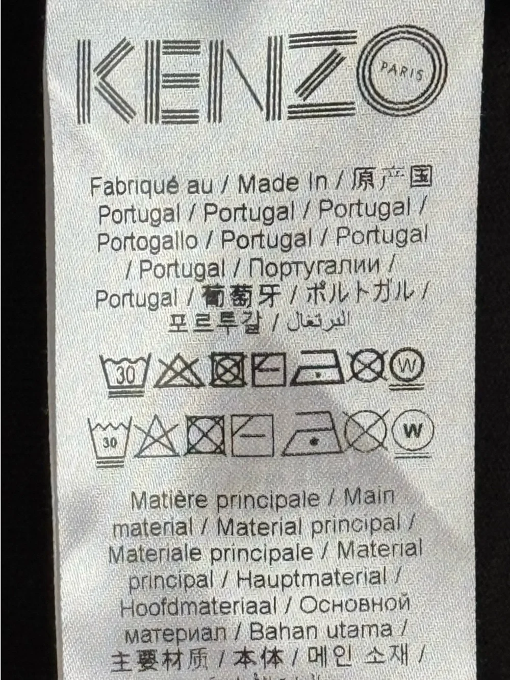 KENZO Paris Logo Cuff Cotton T-Shirt Black - Slim Fit Size M - Picture 8 of 10